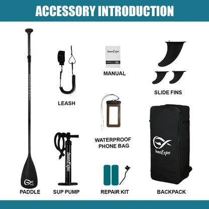 Tavola Da Sup Gonfiabile Con Superficie Antiscivolo | Accessori Inclusi Per Sport Acquatici 5