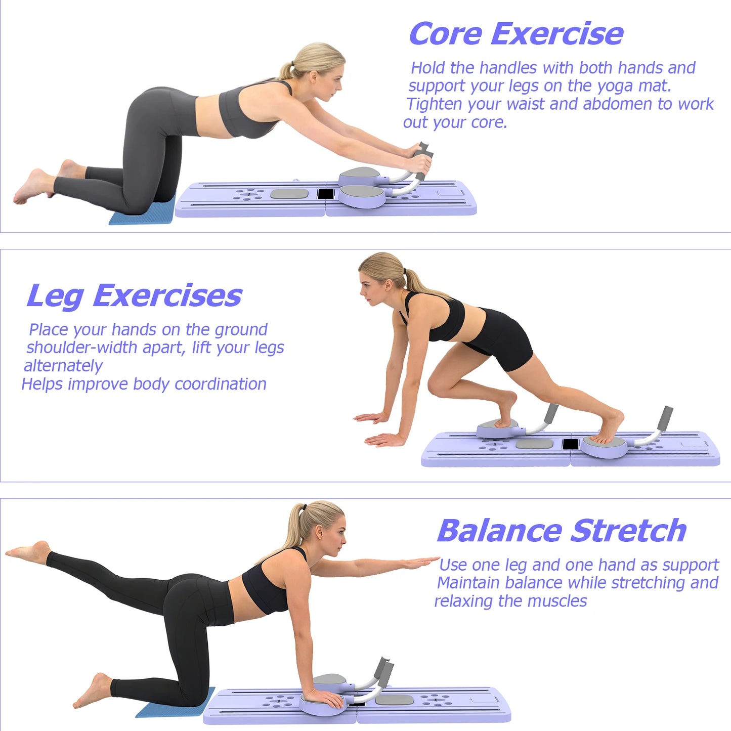 Tavola Fitness | Attrezzi Palestra con Manici Antiscivolo | Attrezzatura Portatile per Allenamento Completo a Casa 3