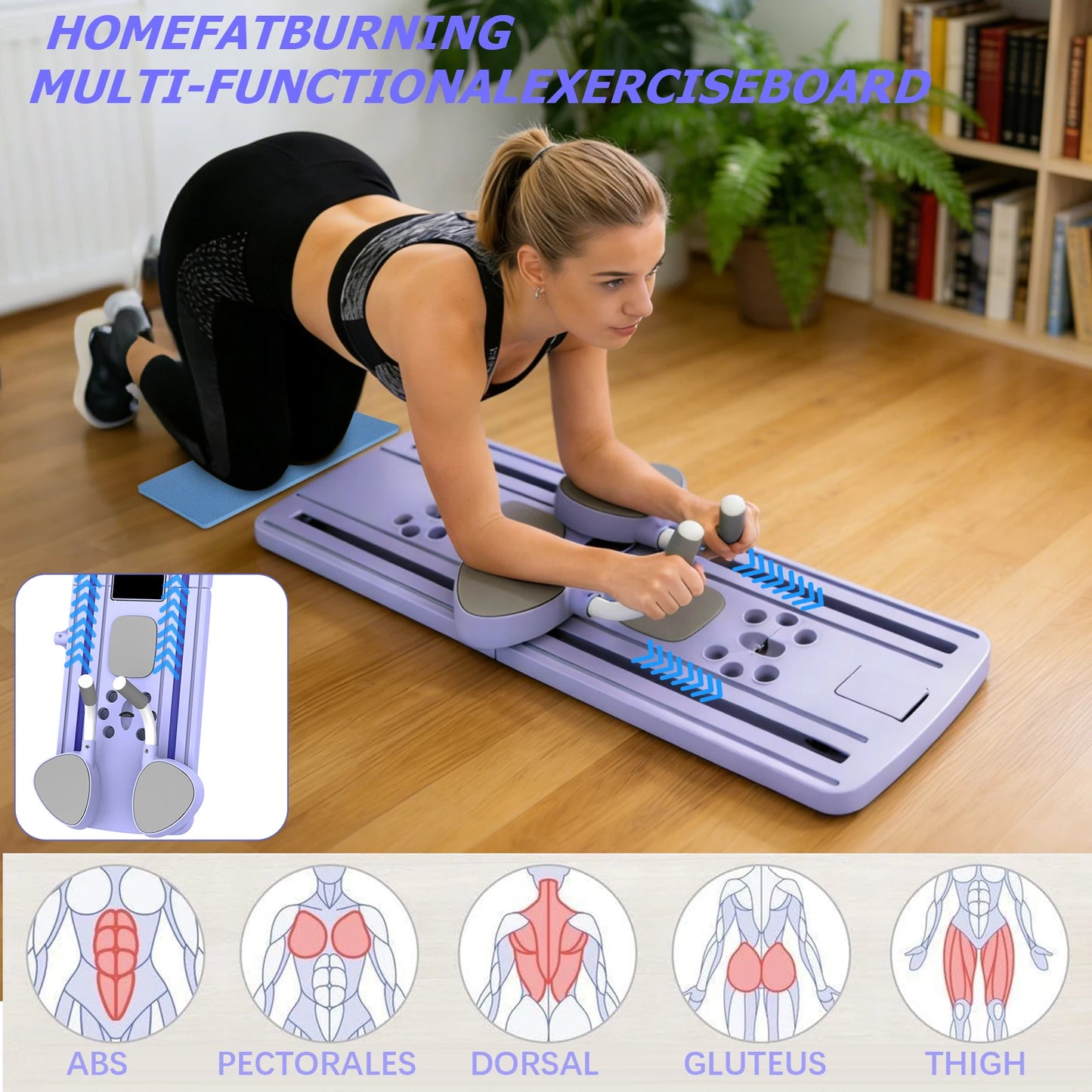 Tavola Fitness | Attrezzi Palestra con Manici Antiscivolo | Attrezzatura Portatile per Allenamento Completo a Casa 5
