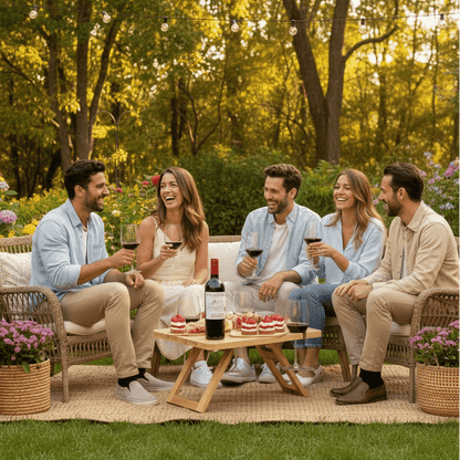 Folding Picnic Table with Cup Holders | Elegant Design for Outdoor Meals