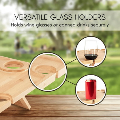 Folding Picnic Table with Cup Holders | Elegant Design for Outdoor Meals