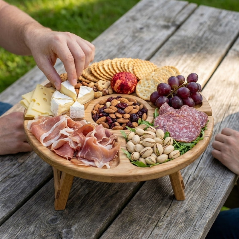 Folding Wooden Picnic Table with Elegant Design | Compact and Portable for Outdoor Meals