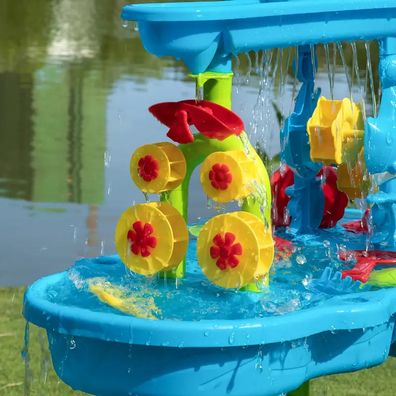 Tavolo da Gioco per Bambini con Sabbia e Acqua a 3 Livelli | Gioco Creativo per Divertimento all'Aperto 2