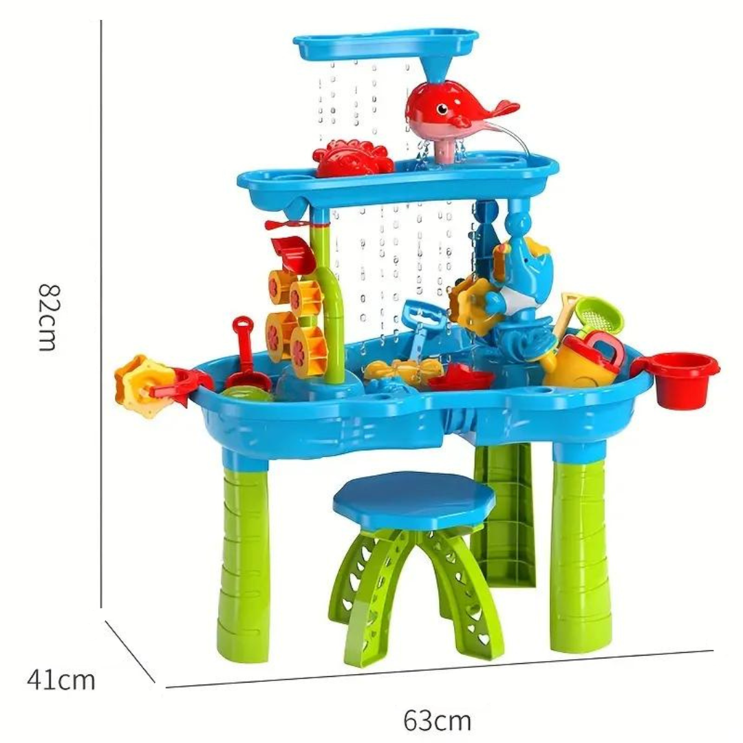 Tavolo da Gioco per Bambini con Sabbia e Acqua a 3 Livelli | Gioco Creativo per Divertimento all'Aperto 4