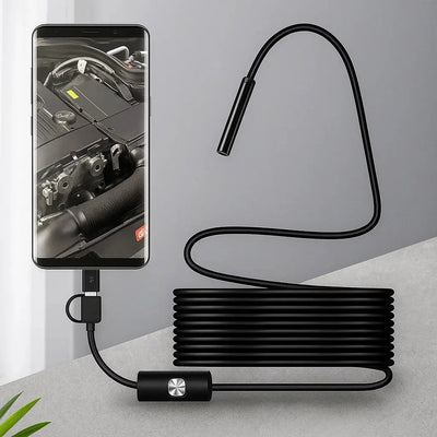Caméra endoscopique HD avec câble de 5 m et éclairage LED | Sonde caméra pour inspecter facilement les espaces difficiles d'accès