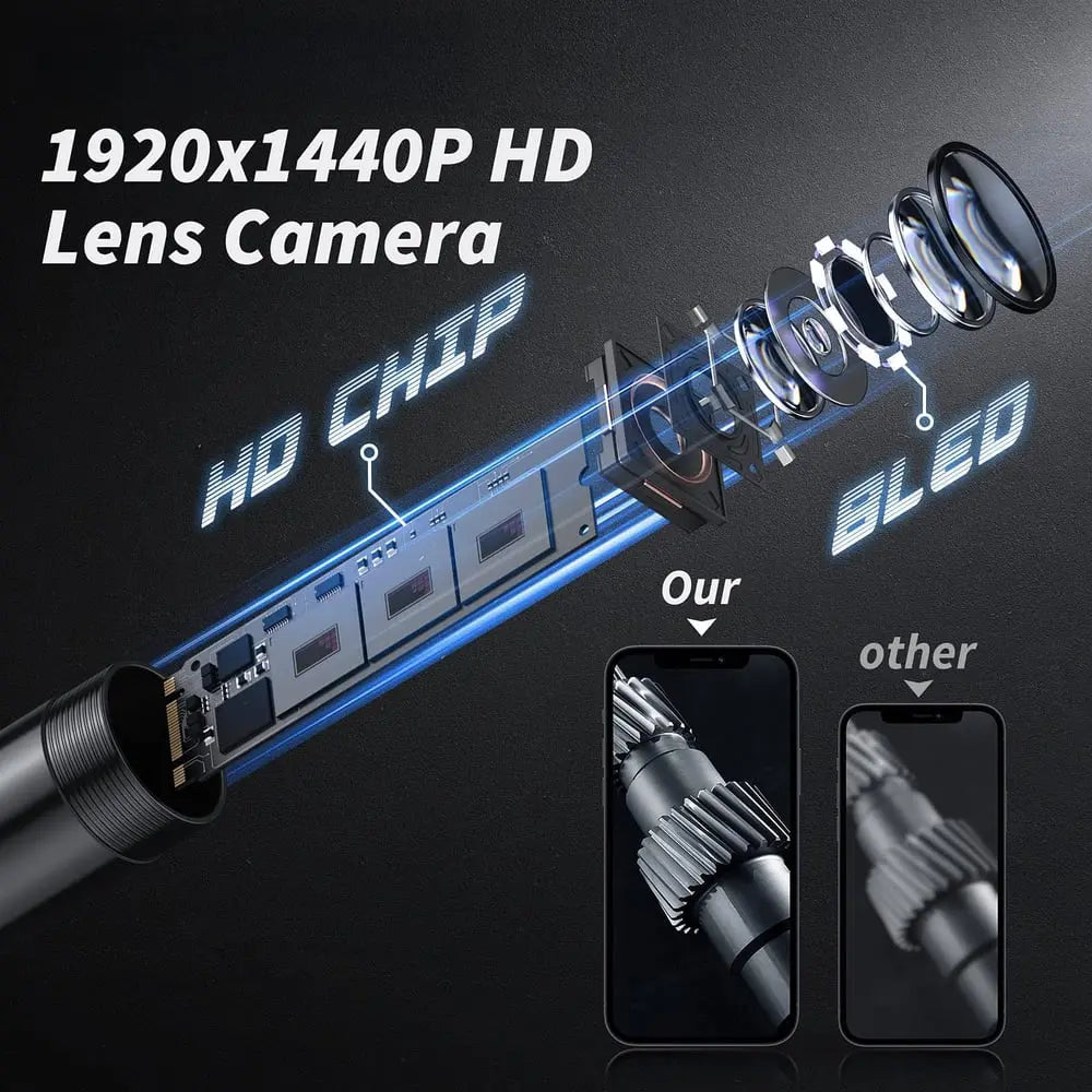 Telecamera Endoscopica HD con Cavo da 5 m e Illuminazione LED | Sonda con Telecamera per Ispezioni Facili in Spazi Difficili