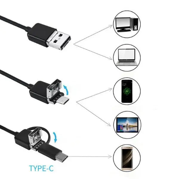 Telecamera Endoscopica HD con Cavo da 5 m e Illuminazione LED | Sonda con Telecamera per Ispezioni Facili in Spazi Difficili
