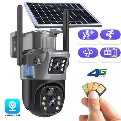 Telecamera di Sicurezza 4K Wireless con Zoom 10x e Rilevamento Intelligente | Videosorveglianza Esterna per Controllo Completo
