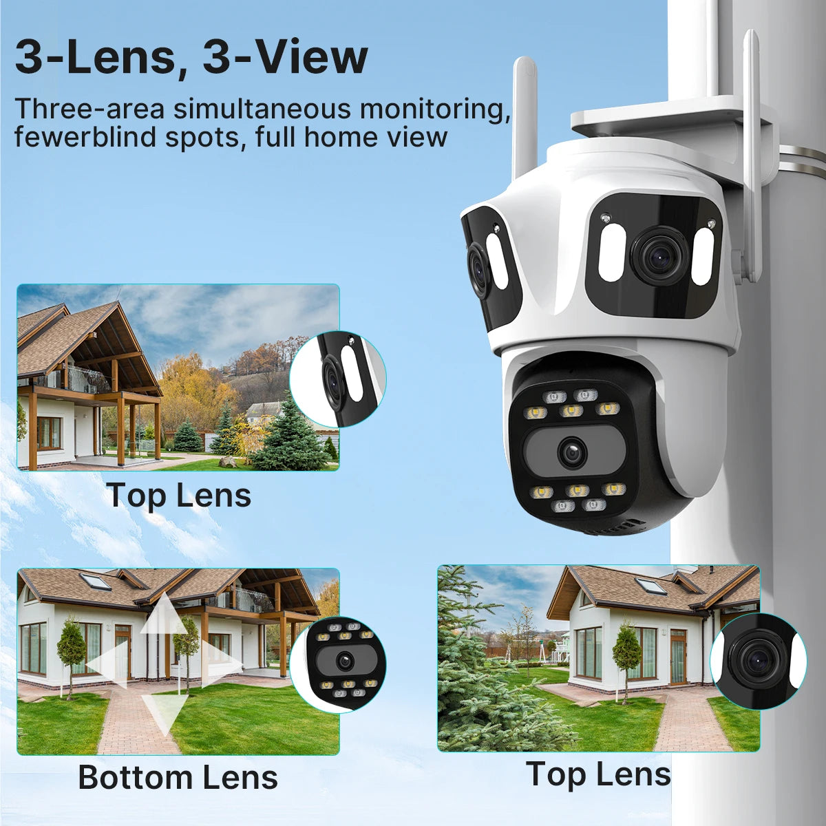Telecamera di Sicurezza WiFi HD PTZ con Tracciamento Automatico e Visione Notturna per Videosorveglianza Efficace Esterno 2