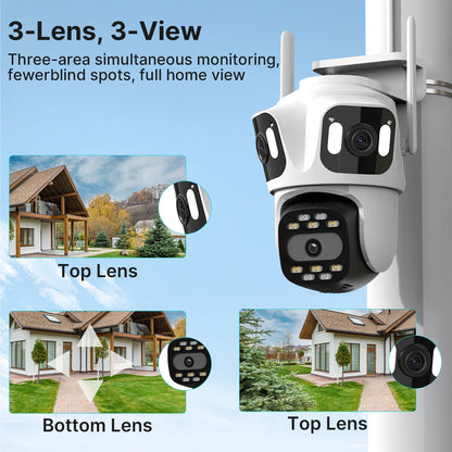 Telecamera di Sicurezza WiFi HD PTZ con Tracciamento Automatico e Visione Notturna per Videosorveglianza Efficace Esterno 2