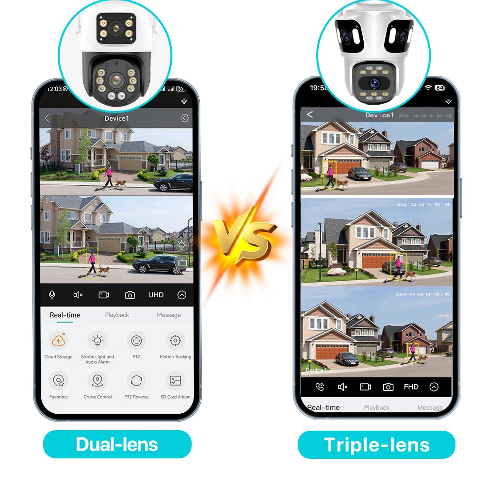 Telecamera di Sicurezza WiFi HD PTZ con Tracciamento Automatico e Visione Notturna per Videosorveglianza Efficace Esterno 5
