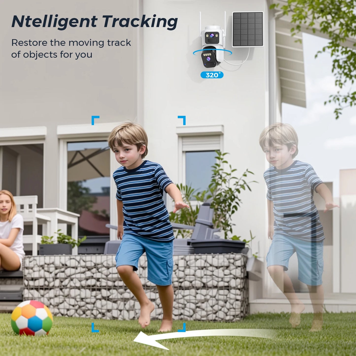 Telecamera di Sicurezza WiFi Solare 8 MP con Visione Notturna e Rilevamento Movimento 4