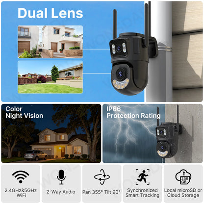 Telecamera di Sicurezza WiFi con Visione Notturna e Tracciamento Automatico | Videosorveglianza Esterno per Protezione Casa 1