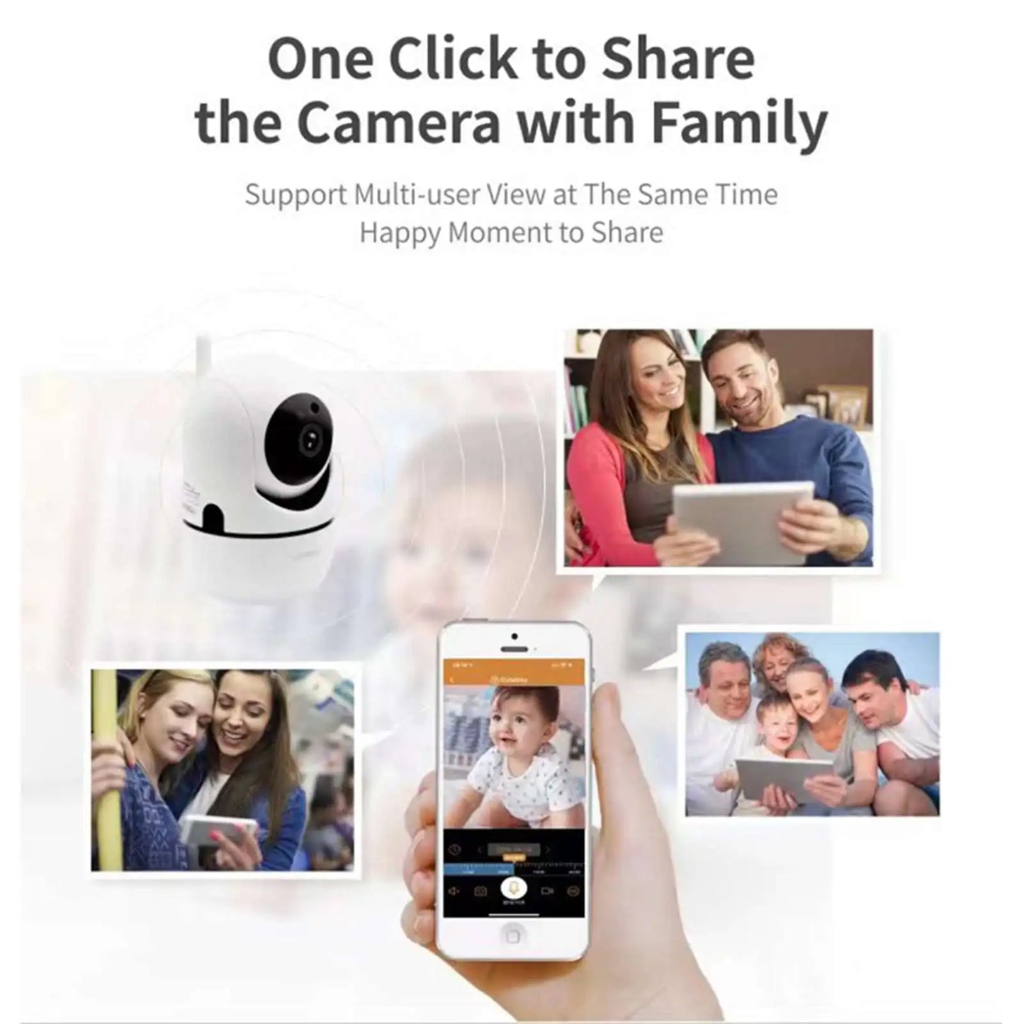 Telecamera di Sorveglianza Wi-Fi 360° HD con Visione Notturna e Audio Bidirezionale per Sicurezza Totale 3