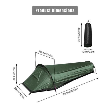 Ultralight Camping Tent | Waterproof Single-Person Tent with Optimal Ventilation for Outdoor Adventures