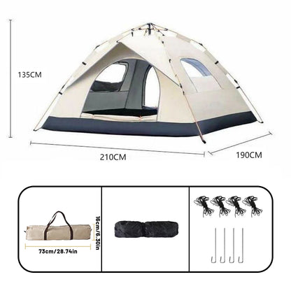 Beach Tent | Automatic Rainproof Tent for 4 People with Quick Setup | Sun Protection and Easy to Carry
