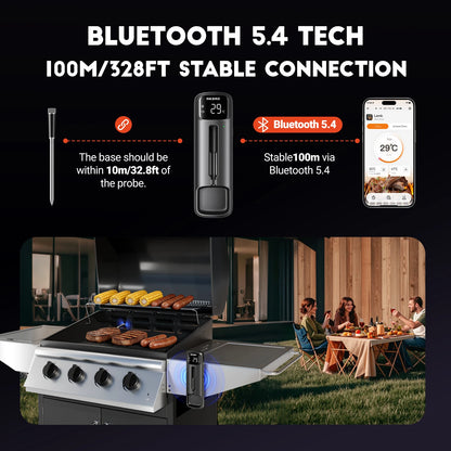Termometro per Carne Wireless con Doppio Sensore e Bluetooth 5.4 | Precisione e Libertà per Cottura Perfetta 5