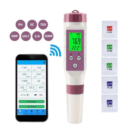 7-in-1 Smart Water Tester with Mobile App | pH and Chlorine Meter for Accurate Pool and Spa Analysis