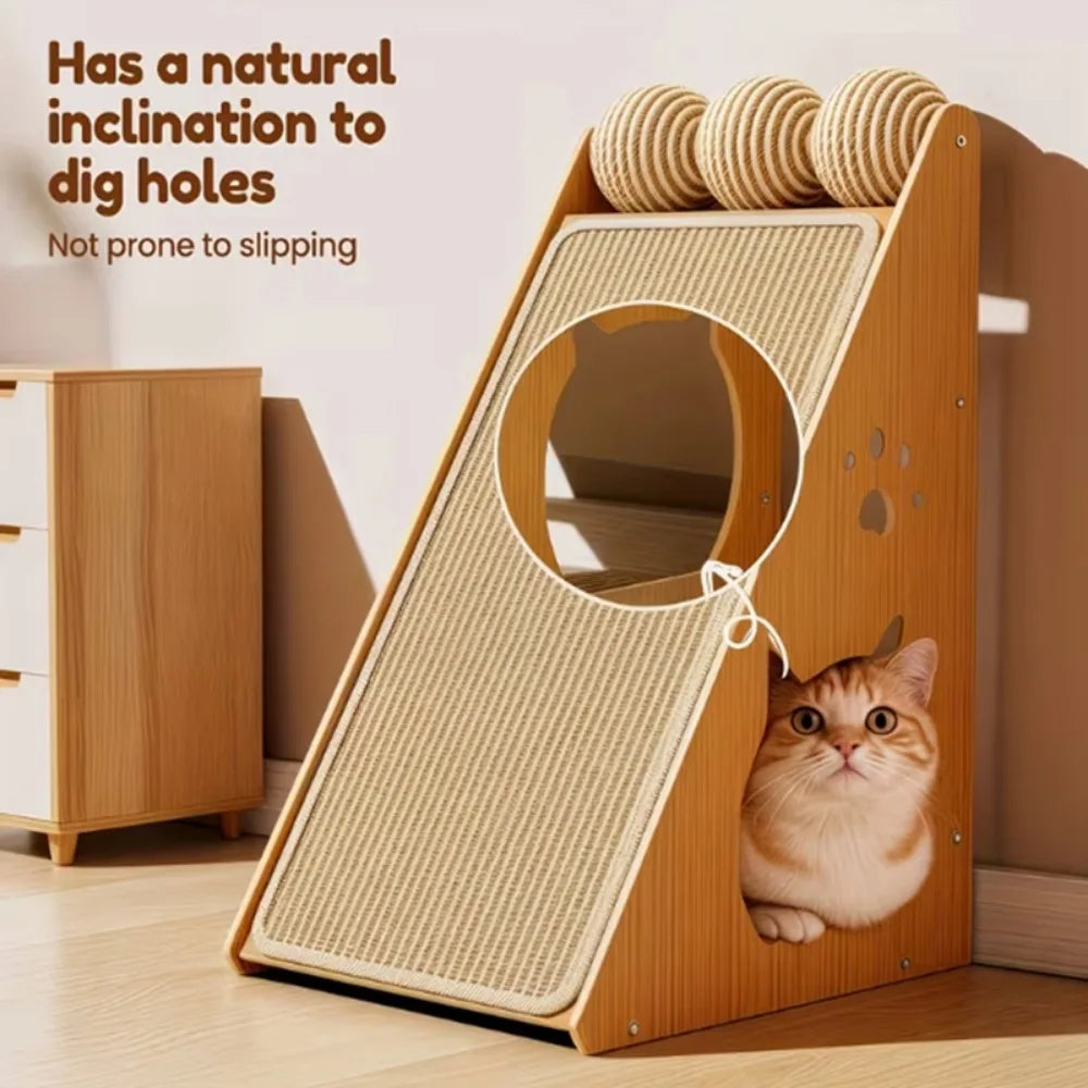 Tiragraffi Gatti Verticale con Palline Interattive | Design Salvaspazio per Salute e Divertimento 0