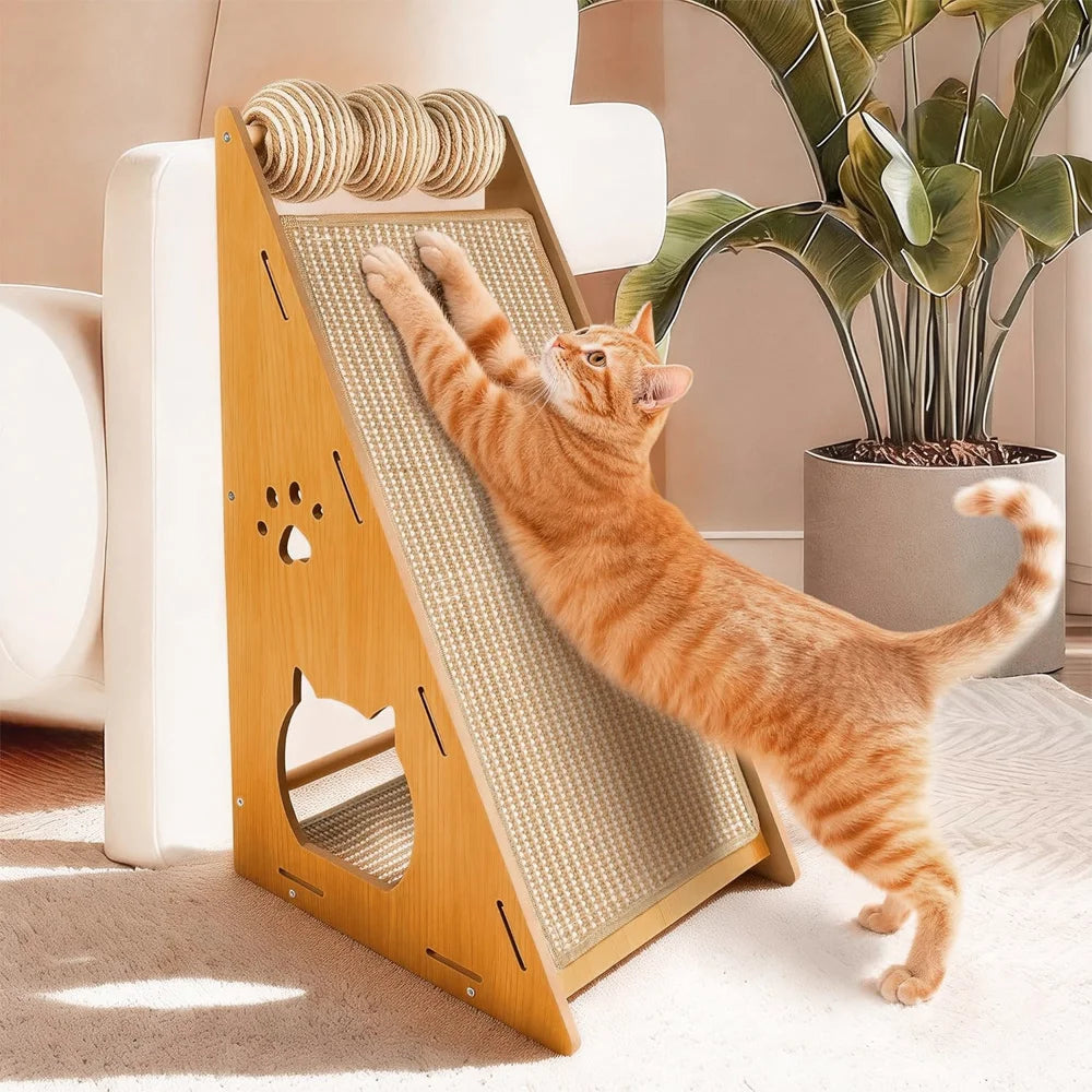 Tiragraffi Gatti Verticale con Palline Interattive | Design Salvaspazio per Salute e Divertimento 1
