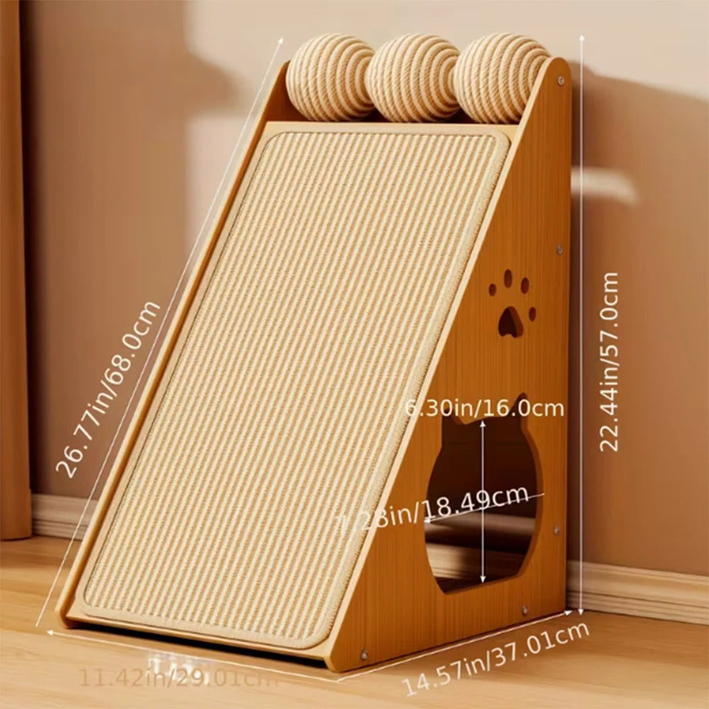 Tiragraffi Gatti Verticale con Palline Interattive | Design Salvaspazio per Salute e Divertimento 2