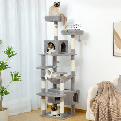Torre per Gatti | Tiragraffi per Gatti Grandi con Amaca Spaziosa | Struttura a 8 Livelli per Gioco e Riposo Sicuro 0