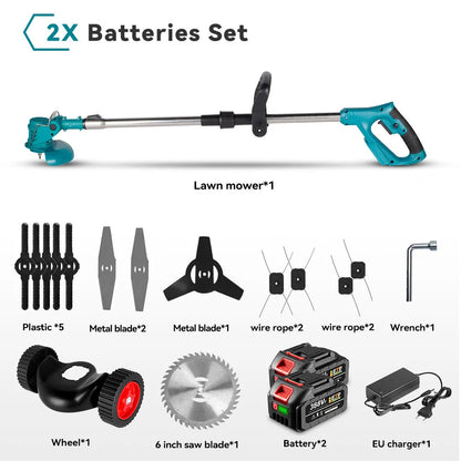 Foldable Electric Lawn Mower with 18V Battery and Three Adjustable Blades | Efficient Cordless Cutting Tool with Ergonomic Comfort