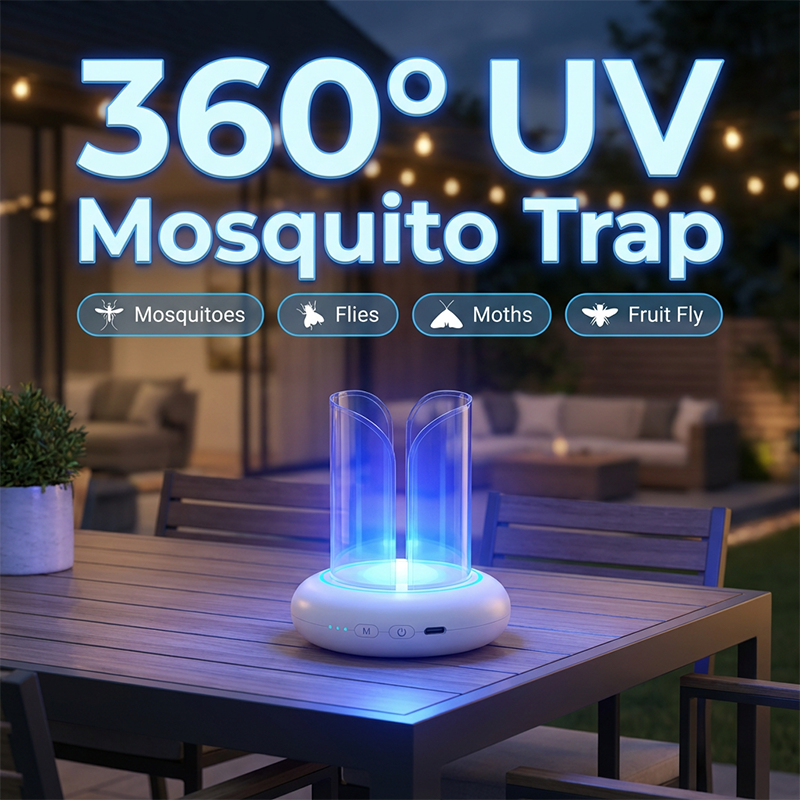 Trappola per Zanzare UV | Dispositivo Efficace con Luce 360° | Sicura per Famiglie e Animali 0