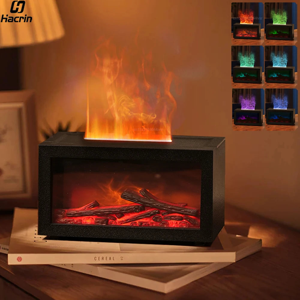 Umidificatore Ultrasuoni | Diffusore di Oli Essenziali con Effetto Fiamma | Atmosfera Rilassante per Casa e Ufficio 0