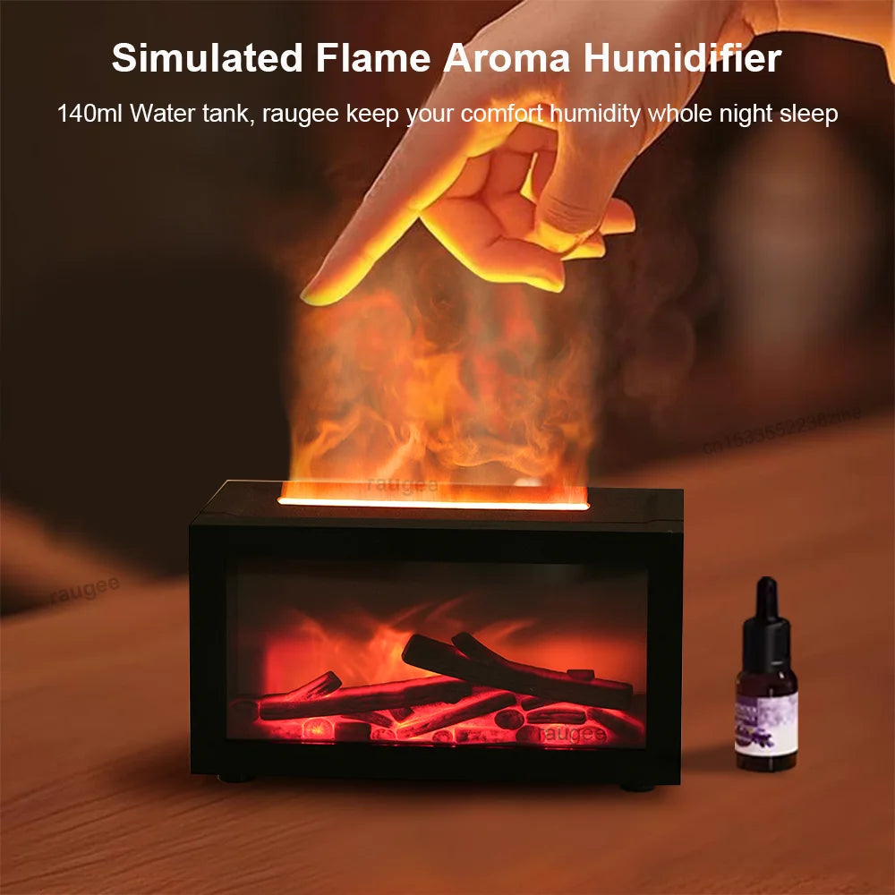 Umidificatore Ultrasuoni | Diffusore di Oli Essenziali con Effetto Fiamma | Atmosfera Rilassante per Casa e Ufficio 1