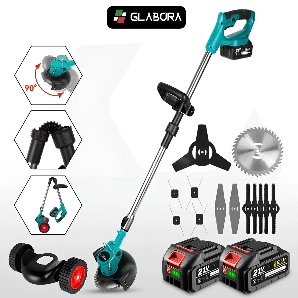 Foldable Electric Lawn Mower with 18V Battery and Three Adjustable Blades | Efficient Cordless Cutting Tool with Ergonomic Comfort