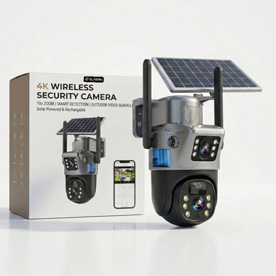 Caméra de sécurité 4K sans fil avec zoom 10x et détection intelligente | Vidéosurveillance extérieure pour un contrôle complet