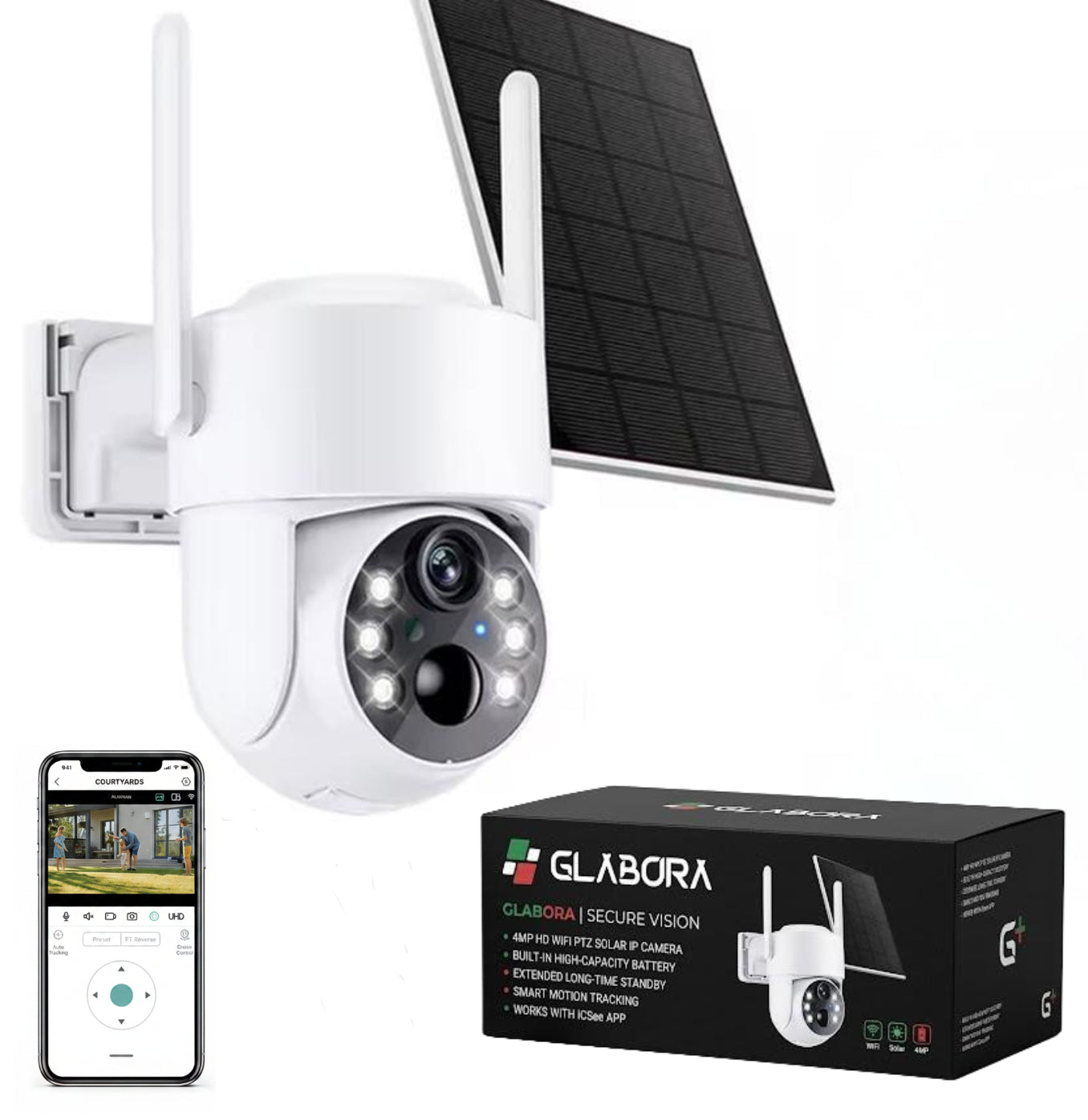 Telecamera WiFi PTZ | Telecamera IP Solare Wireless da 4MP con Batteria Ricaricabile | Videosorveglianza Efficiente per Sicurezza Esterni