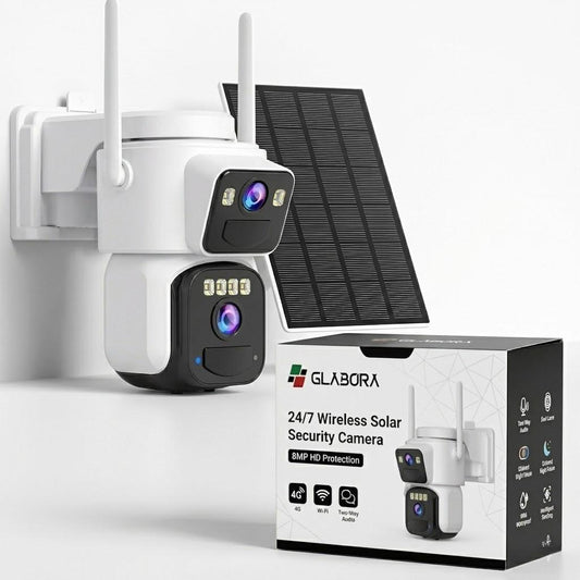 Telecamera di Sicurezza WiFi Solare 8 MP con Visione Notturna e Rilevamento Movimento