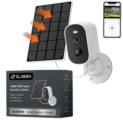 Caméra WiFi 1080P | Sécurité extérieure avec recharge solaire et audio bidirectionnel | Surveillance continue pour votre protection