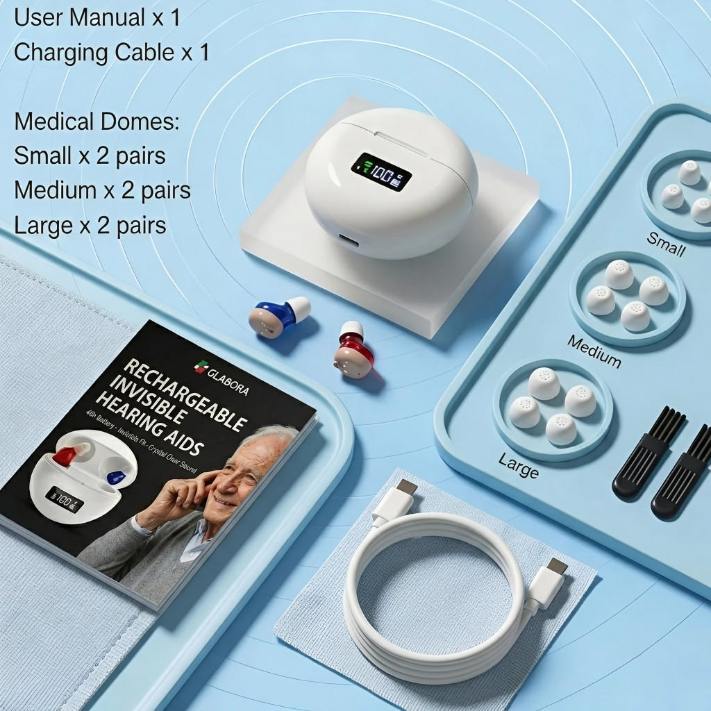Rechargeable In-Ear Hearing Aids with Crystal Clear Sound | Invisible Design for Comfort and Discretion
