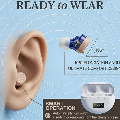 Rechargeable In-Ear Hearing Aids with Crystal Clear Sound | Invisible Design for Comfort and Discretion