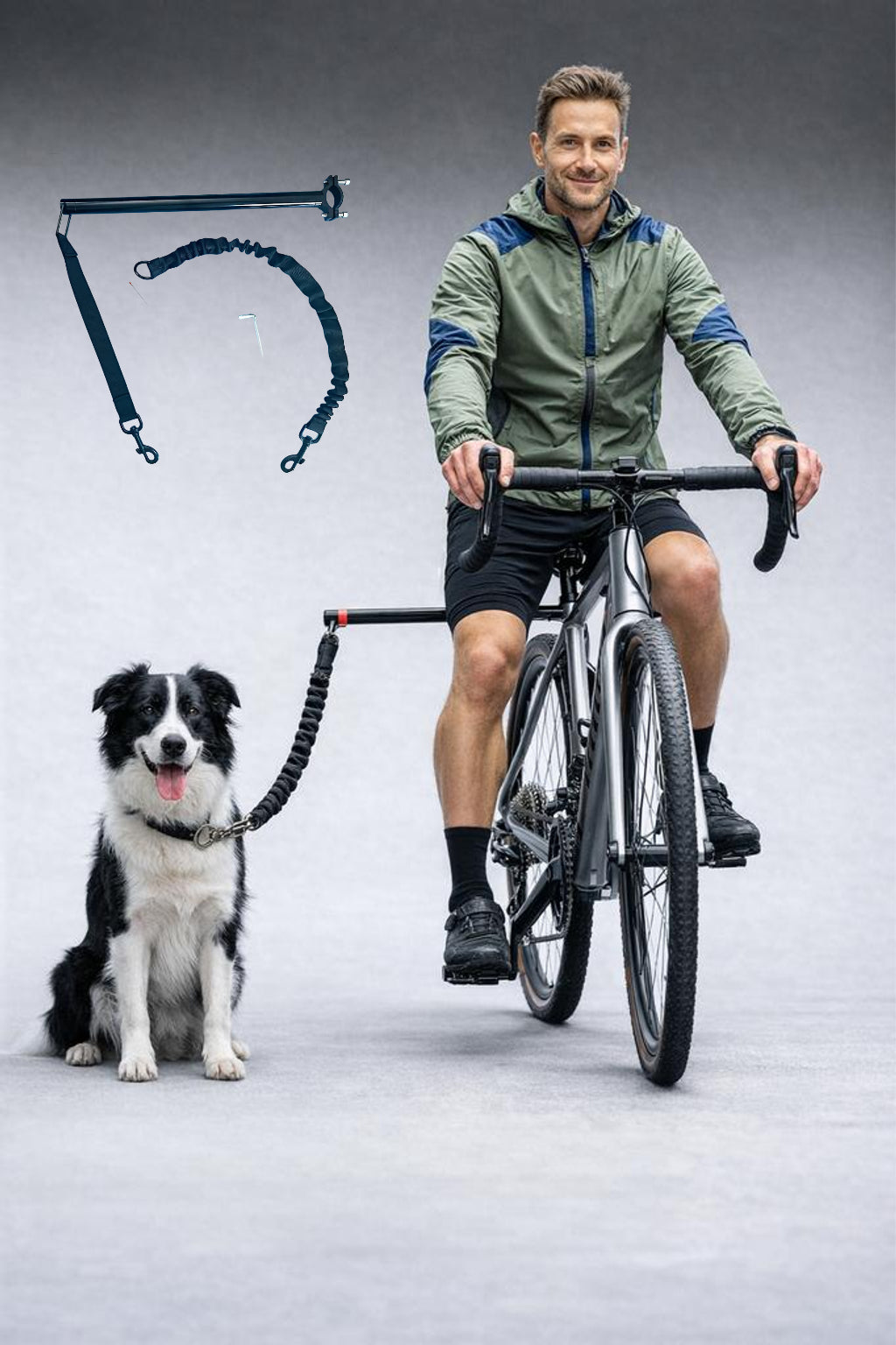 Dog Bike Leash with Removable Cable and Safety Buffer | Durable Control for Outdoor Adventures