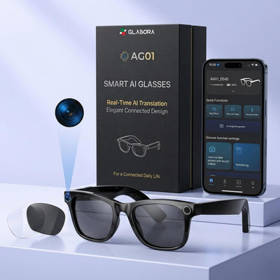 Occhiali Intelligenti | Smart AI Glasses con Traduzione in Tempo Reale | Design Elegante per una Vita Quotidiana Connessa