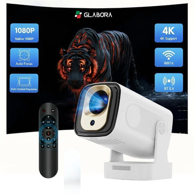 Projecteur portable 4K natif avec mise au point automatique | Mini vidéoprojecteur pour la maison et l'extérieur