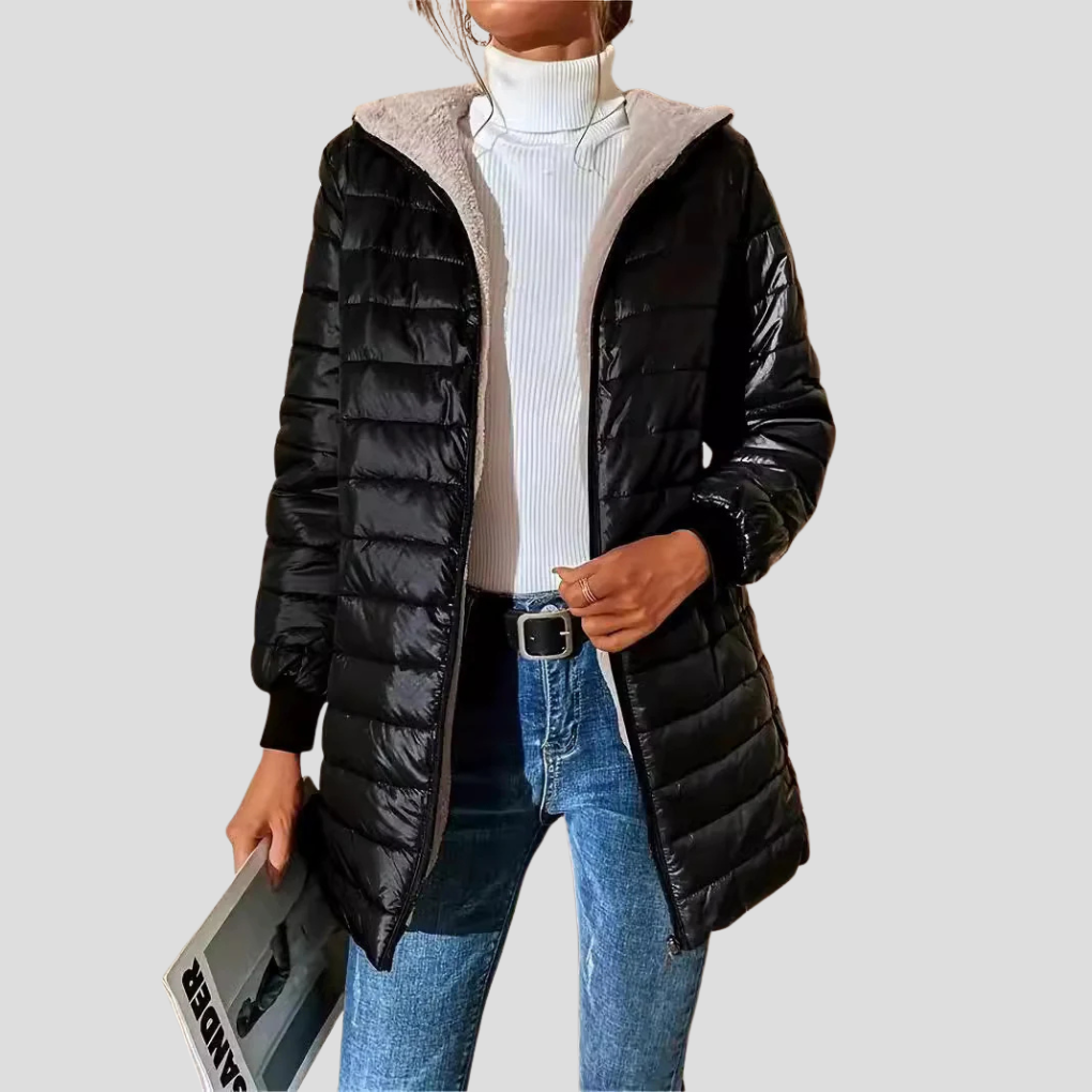 Domitilla | Women's Padded Coat with Hood and Teddy Lining - Everyday Winter Warmth