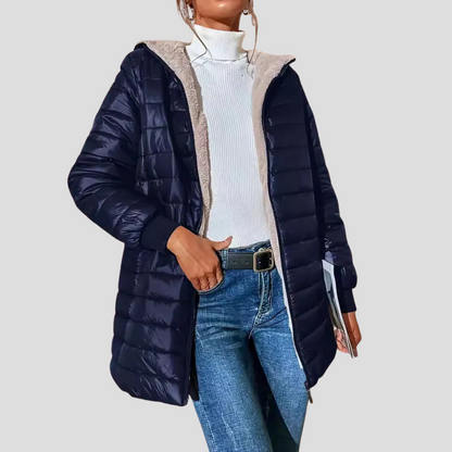 Domitilla | Women's Padded Coat with Hood and Teddy Lining - Everyday Winter Warmth