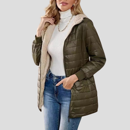 Domitilla | Women's Padded Coat with Hood and Teddy Lining - Everyday Winter Warmth