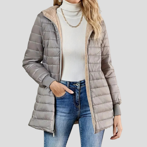 Domitilla | Cappotto Donna Imbottito con Cappuccio e Interno Teddy - Calore Invernale Quotidiano