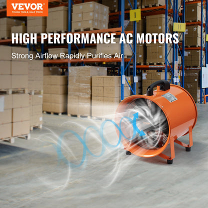 Ventilatore Industriale 8 Pollici con Motore CA da 195 W | Flusso d'Aria 1070 CFM per Ambienti Confortevoli 1
