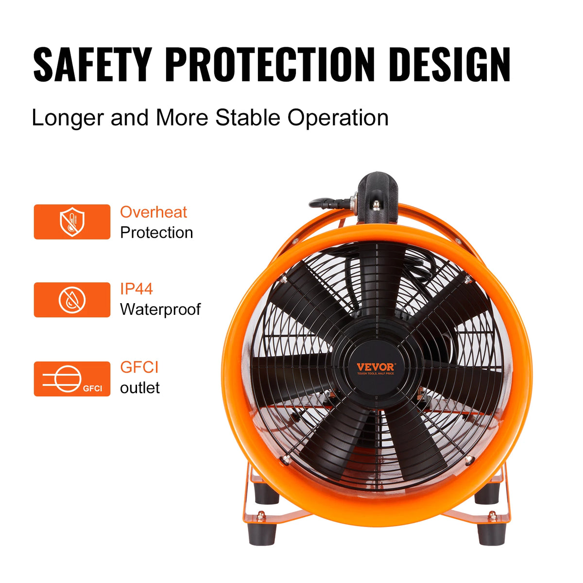 Ventilatore Industriale 8 Pollici con Motore CA da 195 W | Flusso d'Aria 1070 CFM per Ambienti Confortevoli 4