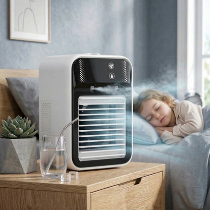 Portable Fan with Rechargeable Battery and Mist | Mini Quiet Fan for Summer Comfort