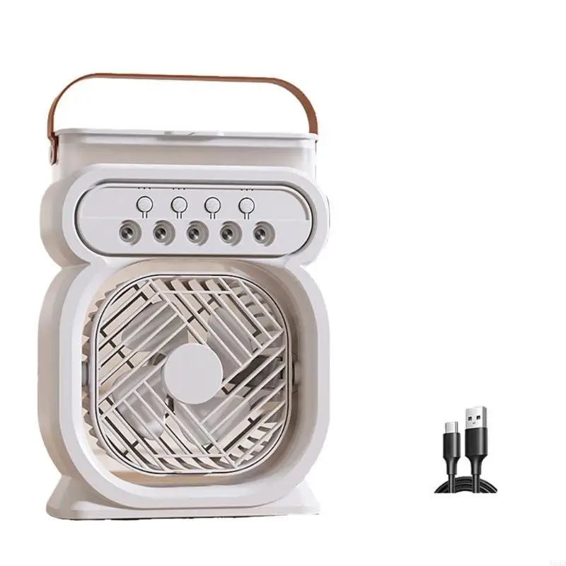 Portable Fan with LED Light | Compact and Quiet Design for Comfort on the Go