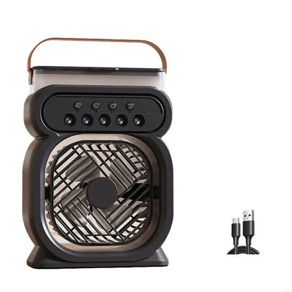 Portable Fan with LED Light | Compact and Quiet Design for Comfort on the Go