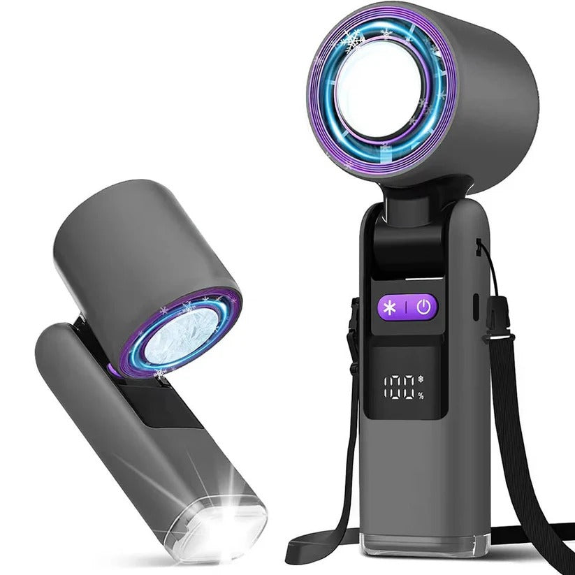 Powerful Portable Fan with Semiconductor Cooling | Mini Fan with LED Torch for Freshness and Comfort Anywhere